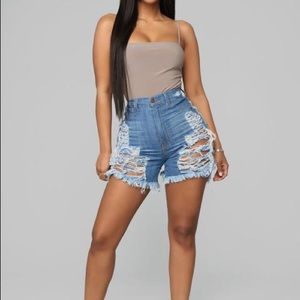 NWT Fashion Nova Yes Now Distressed Bermuda Shorts